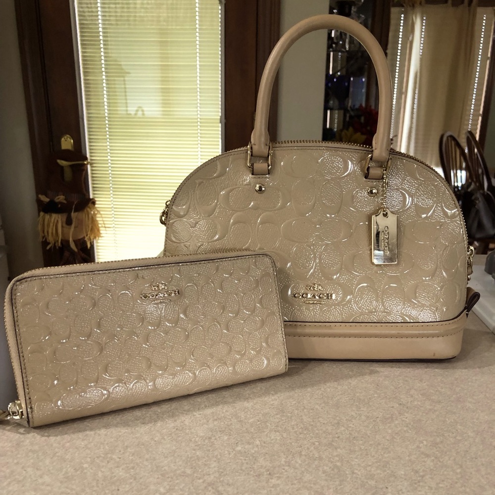 Coach Mini Bag and Wallet Set in Beige